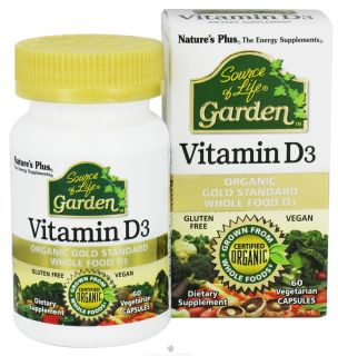 Natures Plus   Source Of Life Garden Vitamin D3   60 Vegetarian Capsules