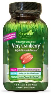 Irwin Naturals   Very Cranberry Triple Strength PACran Whole Fruit Concentrate   45 Softgels