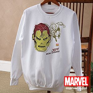 Personalized Marvel Superhero Portrait White Sweatshirts