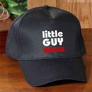 Personalized Kids Black Baseball Cap   Big Guy and Little Guy Collection