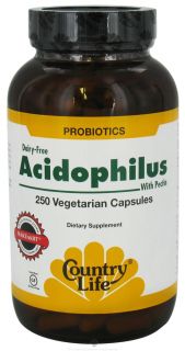 Country Life   Acidophilus Probiotic Dairy Free   250 Vegetarian Capsules