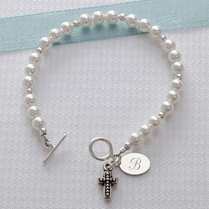 Girls Personalized Cross Bracelet
