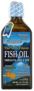 Carlson Labs   The Very Finest Norwegian Fish Oil Liquid Omega 3s DHA & EPA Orange Flavor   6.7 oz.