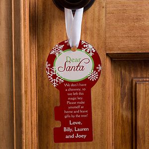 Personalized Christmas Door Hanger   Santa Key