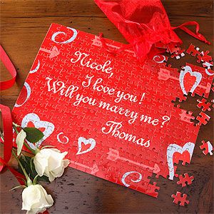 Personalized Valentines Day Puzzle Gift   Your Secret Message