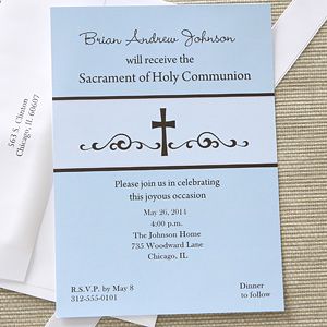 Precious Prayers Personalized Boys Communion Invitations
