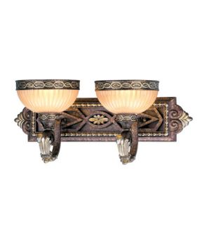 Seville 2 Light Bathroom Vanity Lights in Palacial Bronze With Gilded Accents 8532 64