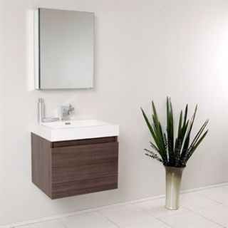 Fresca Nano Gray Oak Modern Bathroom Vanity with Medicine Cabinet