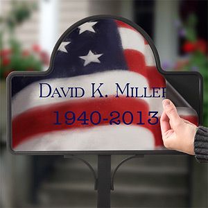 Personalized Memorial Stake Magnet   American Flag