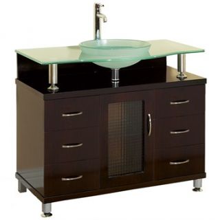 Charlton 36 Bathroom Vanity with Drawers   Espresso w/ Clear or Frosted Glass C