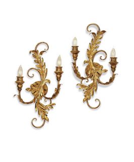 Panache 2 Light Wall Sconces in Gold Leaf 5422