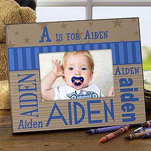 Personalized Kids Picture Frames   Boys Alphabet Name