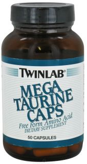 Twinlab   Mega Taurine Caps Free Form Amino Acid   50 Capsules