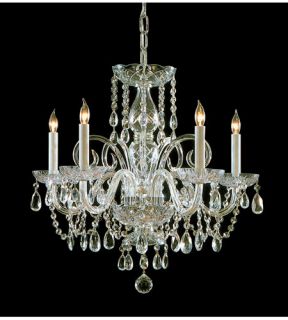 Traditional Crystal 5 Light Chandeliers in Polished Brass 1005 PB CL MWP