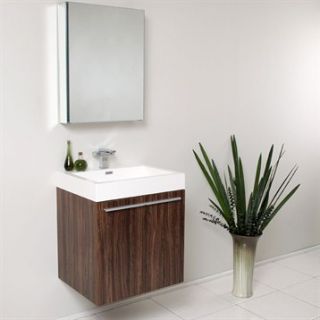Fresca Alto Walnut Modern Bathroom Vanity with Medicine Cabinet