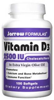 Jarrow Formulas   Vitamin D3 Cholecalciferol 2500 IU   100 Softgels