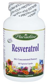 Paradise Herbs   Resveratrol 201 Concentrated Potency   180 Vegetarian Capsules