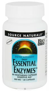 Source Naturals   Daily Essential Enzymes 500 mg.   60 Vegetarian Capsules