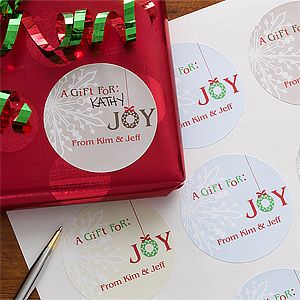 Personalized Christmas Gift Stickers   Holiday Joy