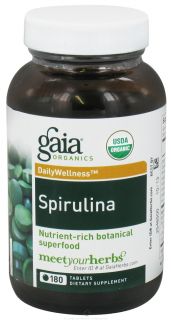 Gaia Herbs   Organic Spirulina   180 Tablets