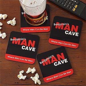 Personalized Drink Coaster Set   Man Cave