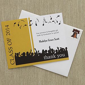 Personalized Graduation Thank You Cards   Hats Are Off