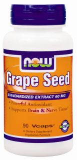 NOW Foods   Grape Seed Antioxidant Standardized Extract 60 mg.   90 Vegetarian Capsules