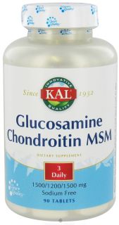 Kal   Glucosamine, Chondroitin & MSM   90 Tablets