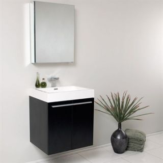 Fresca Alto Black Modern Bathroom Vanity with Medicine Cabinet