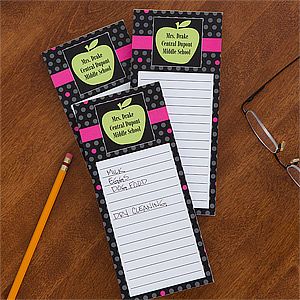 Personalized Teachers To Do List Notepad   Green Apple