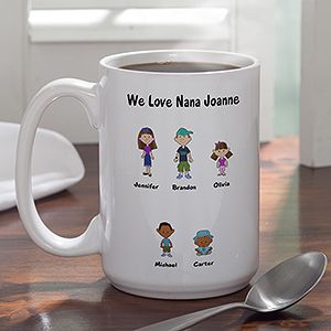 Personalized Large Coffee Mugs   Family Cartoon Characters