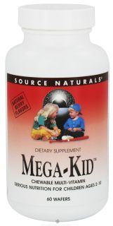 Source Naturals   Mega Kid Chewable Multi Vitamin For Children Ages 2 10 Natural Berry   60 Chewable Wafers