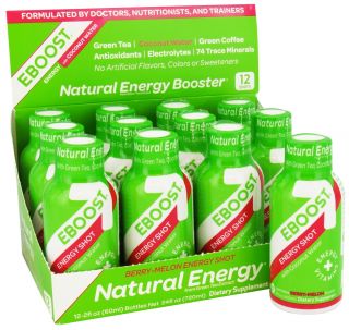 Eboost   Natural Energy Shot with Coconut Water Berry Melon   2 oz.