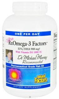 Natural Factors   Ultra RxOmega 3 Factors EPA/DHA with 1000 IU Vitamin D3 900 mg.   150 Enteric Coated Softgels