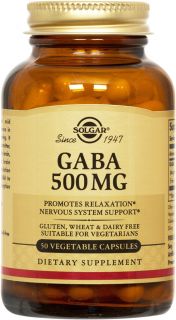 Solgar   GABA 500 mg.   50 Vegetarian Capsules