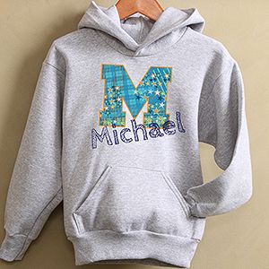Personalized Kids Sweatshirt for Boys   His Name & Initial