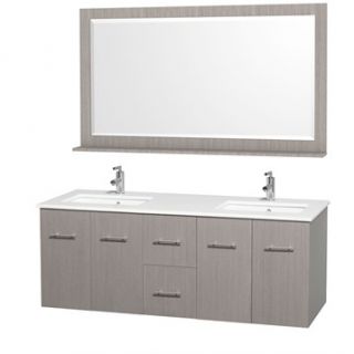 Centra 60 Double Bathroom Vanity Set by Wyndham Collection   Gray Oak