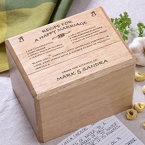 Recipe for a Happy Marriage Recipe Box and Cards