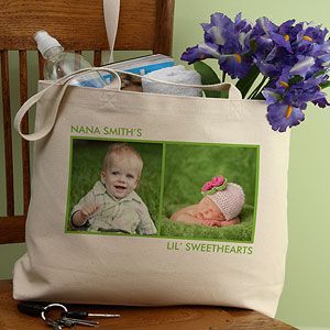 Photo Personalized Canvas Tote Bag   Two Photos