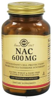 Solgar   NAC (N Acetyl L Cysteine) 600 mg.   120 Vegetarian Capsules