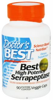 Doctors Best   Best High Potency Serrapeptase 120,000 SPU   90 Vegetarian Capsules