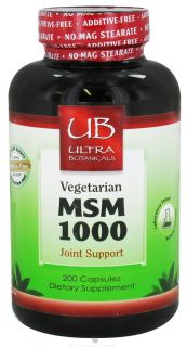 Ultra Botanicals   MSM Joint Support Vegetarian 1000 mg.   200 Vegetarian Capsules