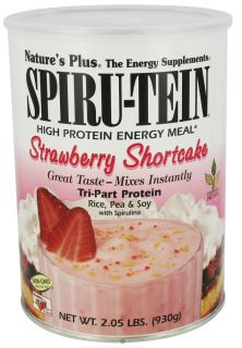 Natures Plus   Spiru Tein High Protein Energy Meal Strawberry Shortcake   2.05 lbs.