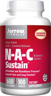 Jarrow Formulas   N A C Sustain 600 mg.   100 Tablets