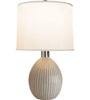 Barbara Barry Muse 1 Light Table Lamps in Ivory Striped Ceramic BBL3001IS S