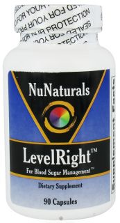 NuNaturals   LevelRight For Blood Sugar Management   90 Capsules Contains Banaba Leaf