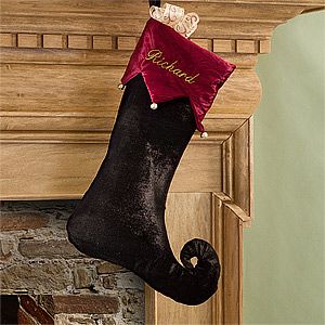 Personalized Velvet Christmas Stockings   Espresso