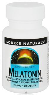 Source Naturals   Melatonin Sublingual Peppermint 2.5 mg.   60 Tablet(s)