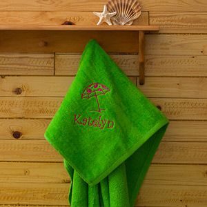 Green Personalized Beach Towels   Beach Fun