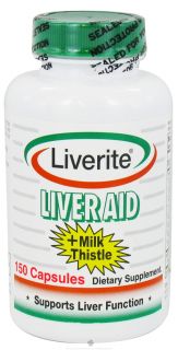Liverite Products   Liver Aid + Milk Thistle   150 Capsules